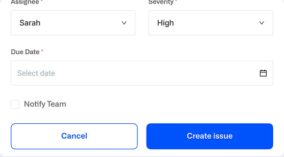 Create issues in 1 click
