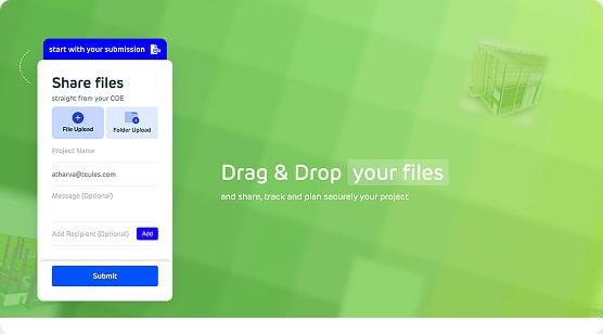 Upload drawings interface